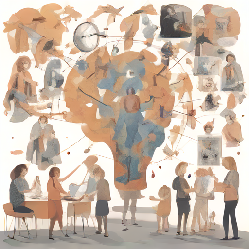 Ilustración conceptual que muestra una mano humana interactuando con un algoritmo de IA para generar una obra de arte, simbolizando la colaboración y la autoría.